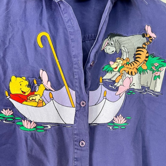 Vintage Winnie The Pooh Embroidered Button Up Size XL - Picture 3 of 3